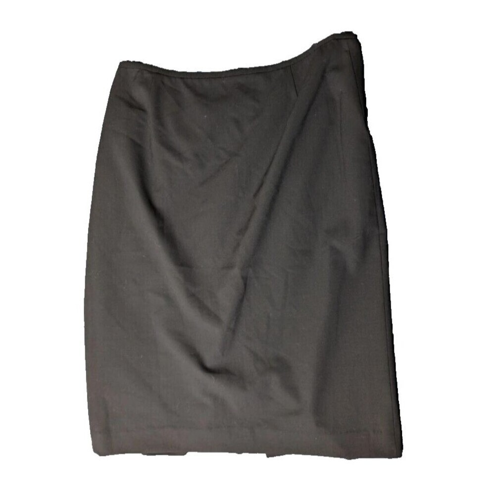Lafayette 148‎ New York Brown Pencil Skirt Career Women's 14 Wool Stretch KM
